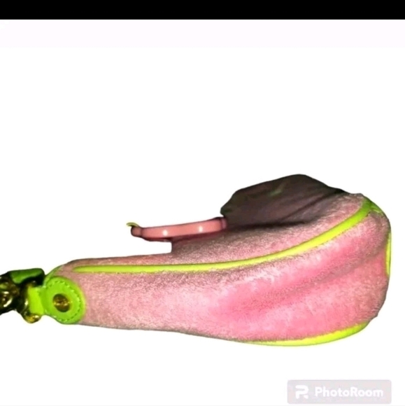 Juicy Couture Y2K Pink & Green Terry Scottie Dog Logo Mini Bag - Picture 3 of 13